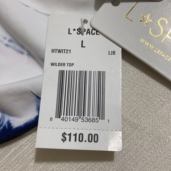 L*SPACE Women's Wilder Top Tie-Dye Bikini Top Size L - Picture 7 of 8